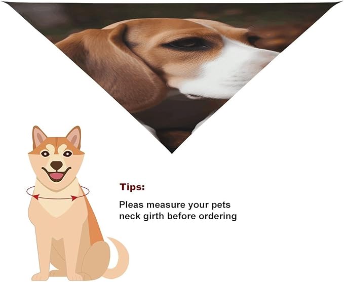 Dog Bandana Spring Pet Scarf Adjustable Triangle Cute Beagle Printing Dog Bib Washable Polyester Puppy Bandana for Small Medium Large Dogs Cat Birthday Party Supplies
