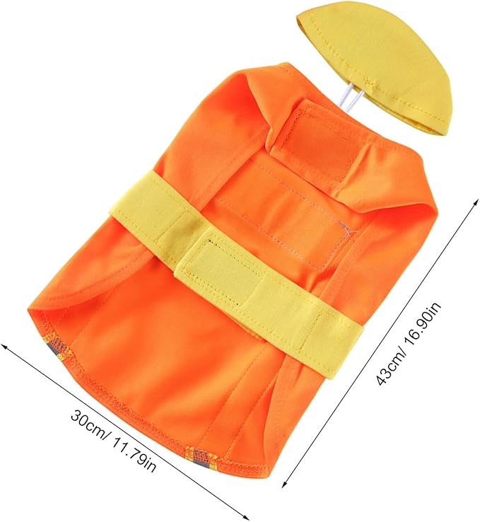 CRAFTHROU Engineer Appearance Dog Costume Wear-Resistant Adorable Puppy Clothes Orange M Size Pet Supply for Dogs Party and Holiday Dressing