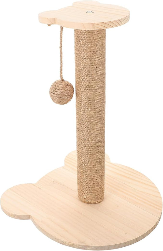 Homoyoyo Cat Scratching Post Natural Sisal Cat Scratcher Sturdy Wooden Indoor Kitten Scratcher for Daily Use