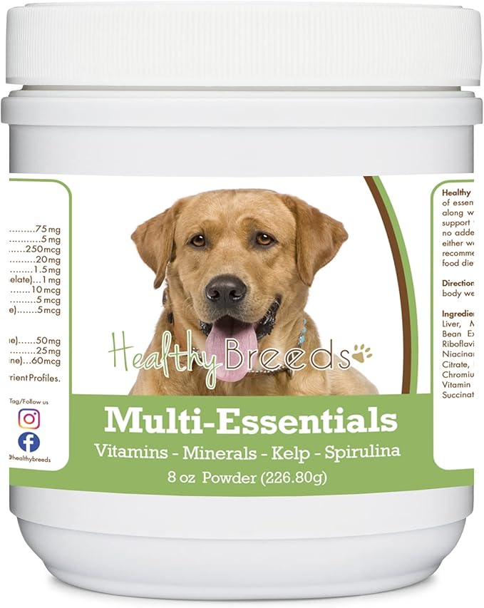 Healthy Breeds Labrador Retriever, Golden, Multi-Essentials Powder for Dogs - an Ideal Supplement of Vitamins, Minerals & Antioxidants for Your Dog - 8 oz