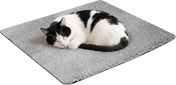 PETLESO Self Warming Cat Bed Mat, 24" x 18" Thermal Cat Pad Small Dog Bed for Indoor Outdoor Pet, Non Electric Self Heating Pet Pad Anti-Slip, Removable, Machine Washable