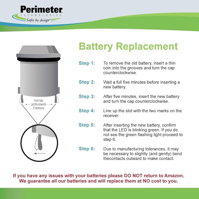 Perimeter Technologies Four Pack Dog Fence Batteries for Invisible Fence R21 or R51 Receiver Collars