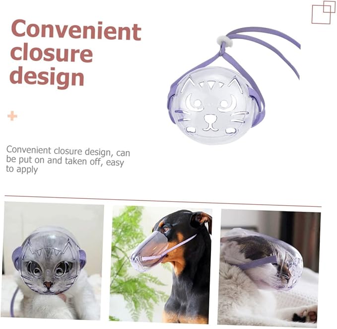 Breathable Cat Muzzle for Grooming Comfortable -bite Design Transparent Cat Supply for Easy Use for Bathing and Nail Clipping