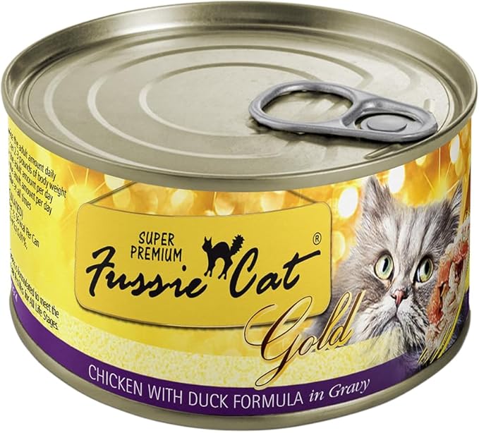 Fussie Cat Super Premium Chicken with Duck in Gravy Wet Cat Food - 5.5oz Cans - Case of 24 Cans (Chicken with Duck in Gravy)