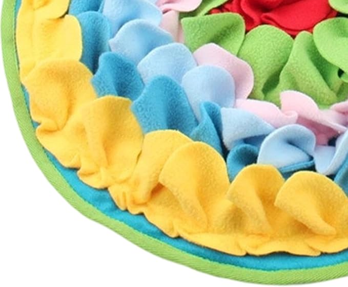 Interactive Feeding Fun, Dog Sniffing Mat, 15.7x11.8 Inch Puzzle Toy with Hidden Pockets, Slow Feeder Dispenser, Enrichment Gear with Colorful Style, Indoor Supply for Puppy and Small-Pet