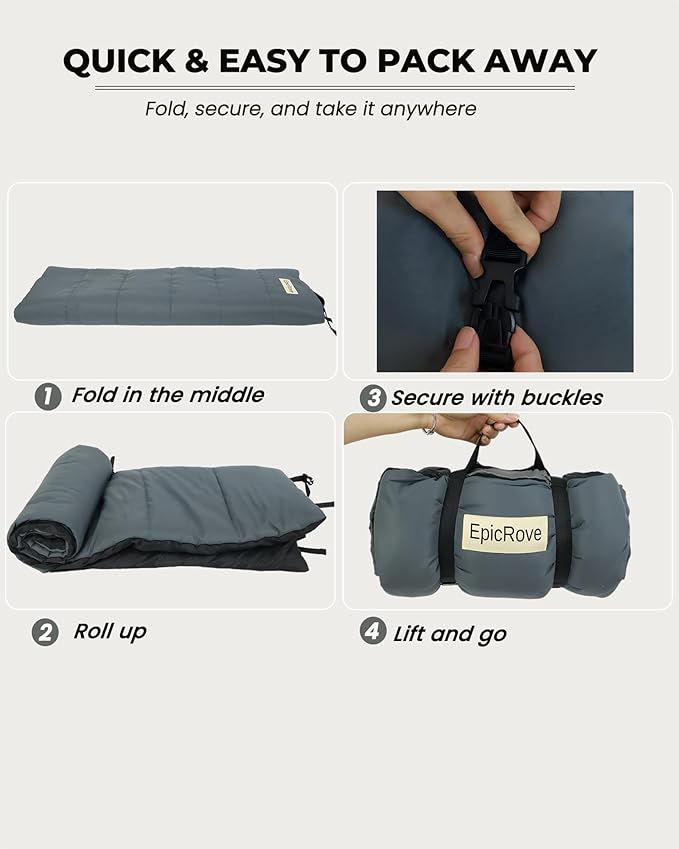 RovePad Trail Dog Bed Mat 43"x27" – Waterproof Non Slip Outdoor Travel Mat for Camping & Car – Silent Peachskin Roll-Up Pad for Medium & Large Dogs, Machine Washable