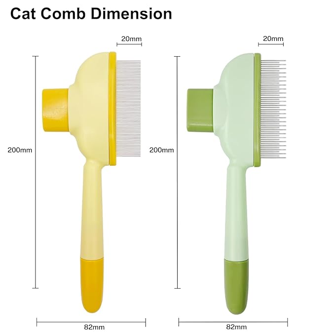 2pcs Cat Lice Comb Pet Hair Removal Tool Cat Brush For Indoor Cats, Self-Clean Pet Comb, Flea Comb Brush For Shedding
