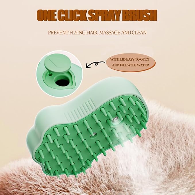 Steamy Cat Brush,Self Cleaning Steam Cat Brush,Electric Cat Steamer Brush for Massage Shedding Grooming Bath,Pet Hair Removal Comb,Wet Cat Brush with Water (Blue)