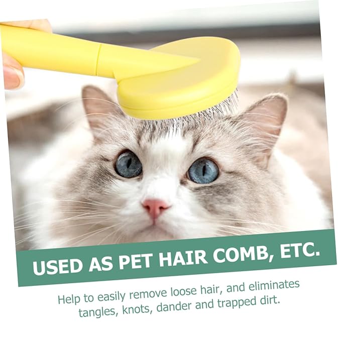 Mikikit Cat Grooming Supplies Cat Brush Dog Brush for Shedding Long Handle Pet Comb Pet Massage Comb Hair Remover