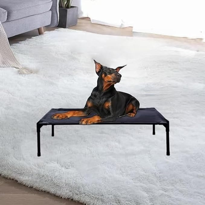 Elevated Dog Bed for Small Dogs, Raised Outdoor Dog Bed with Breathable & Washable Mesh, Indoor & Outdoor Pet Hammock with Skid-Resistant Feet