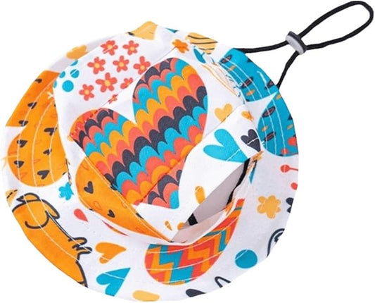 2pcs Cute Adjustable Dog Fisherman Hat - Breathable Pet Sun Hat for Outdoor Travel Supplies(Orange,Medium)