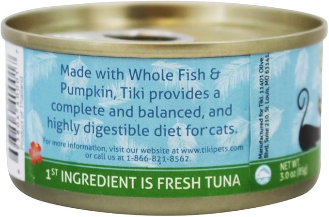 Tiki Pet Foods Cat Aloha Tuna Whitefish Pet Food (12 Pack), 3 Oz