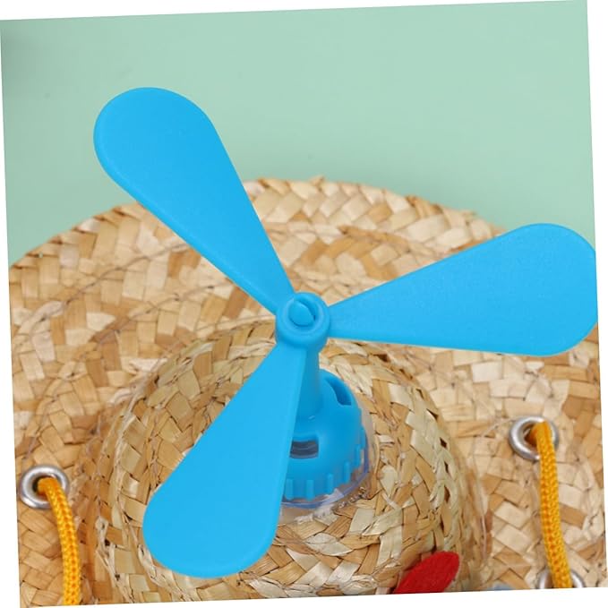 Pet Straw Hat with Propeller, Woven Straw Knitted Cap, Large Size Photo Props for Dogs, Funny Decorative Pet Supplies for Home and Outdoor Use