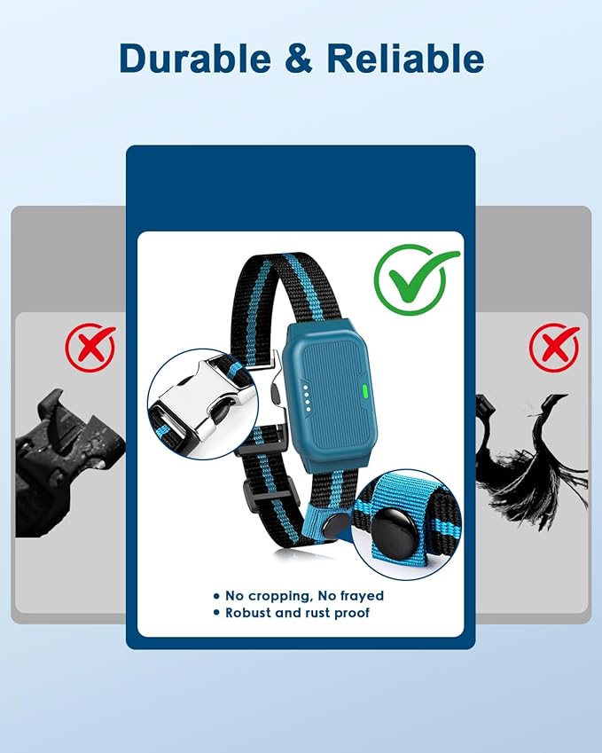 Shock Collar for Dogs, IP67 Waterproof Dog Training Collar with Remote Control, 3 Modes: Beep, Vibration, Safe Static, Rechargeable Adjustable for 15-110lbs Medium Large Dogs
