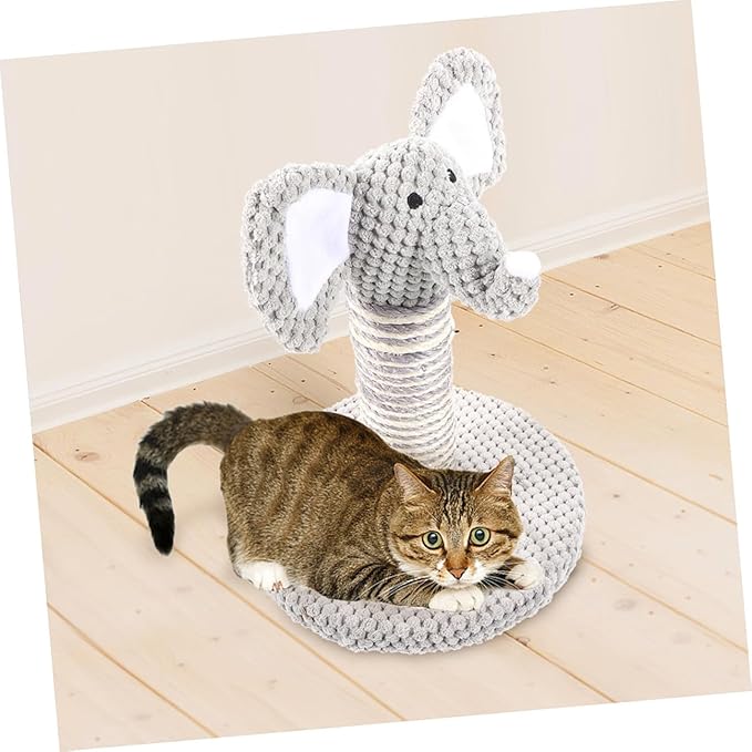 Balacoo 2pcs Small Elephant and Zebra Sisal Cat Scratching Posts Kitten Climbing Frame Indoor Wear-Resistant Vertical Cat Claw Scratcher for Household