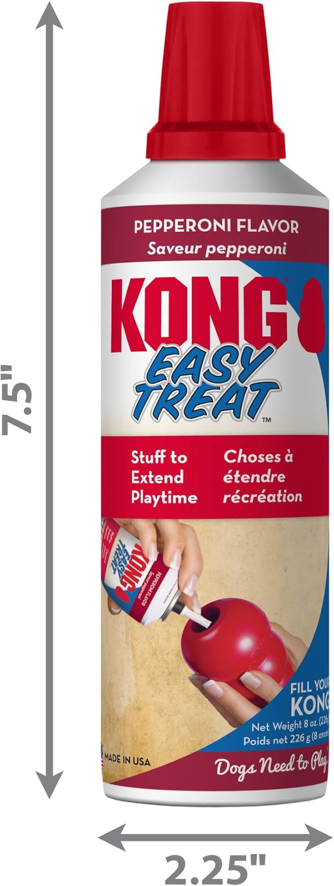 KONG Easy Treat Dog Paste 3-Pack – Mess-Free Stuffing Toys, Training & Reward Treats, Made in USA, Highly Digestible, No Refrigeration Needed (Pepperoni)