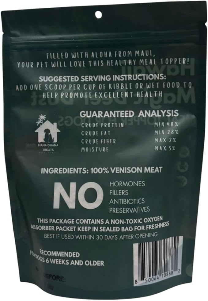 Hawaii Magic Deer Dust Dog Food Topper | Single-Ingredient Natural Protein Powder | Supports Digestion, Skin & Immune Health | No Additives or Preservatives | 4 oz