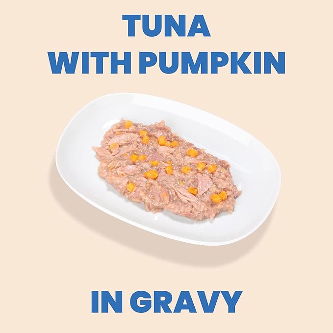 almo nature HQS Complete CAT Wet Cat Food Tuna Recipe with Pumpkin in Gravy - Grain-Free Cat Food Canned, 2.47 oz (Pack of 12)