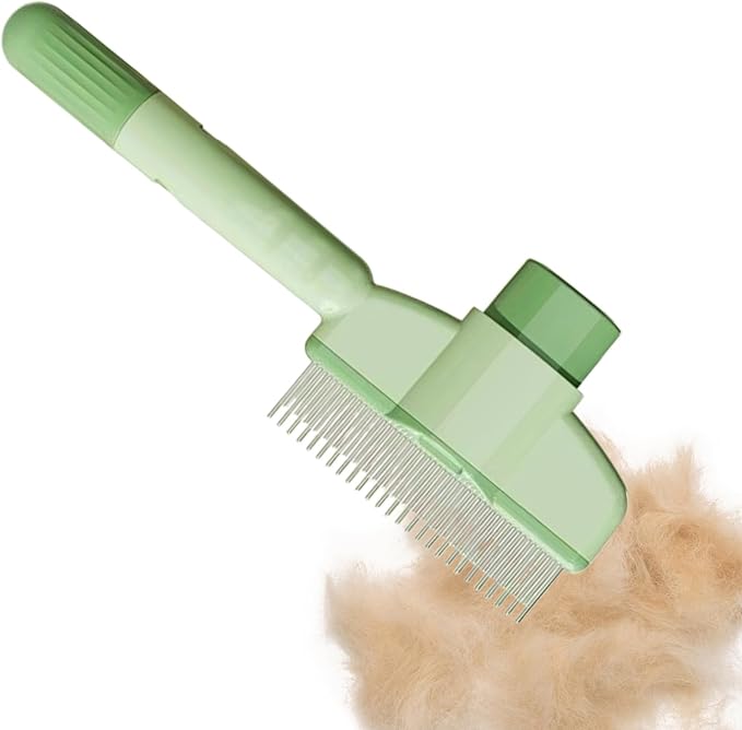 Cat Hair Brush - with Release Button Grooming Comb - Long Hair Cat Brush Dematting Comb | for Long Short Puppy Kitten Pet Undercoat Indoor Home Travel Bath Massage