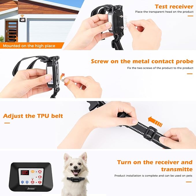 Wireless Dog Fence, Electric Fence for Dog & Training Collar with Remote, Wireless Dog Boundary Containment System, Adjustable Range Sizes, Dog Training Collar for All Dogs (2-Dog)