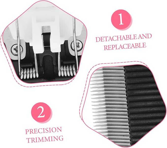 Didiseaon 2Pcs Pet Hair Trimmer Blades for Electric Clippers Replacement Dog Cat Grooming Clip Head Easy to Install Lightweight Design for Paws Ears and Face