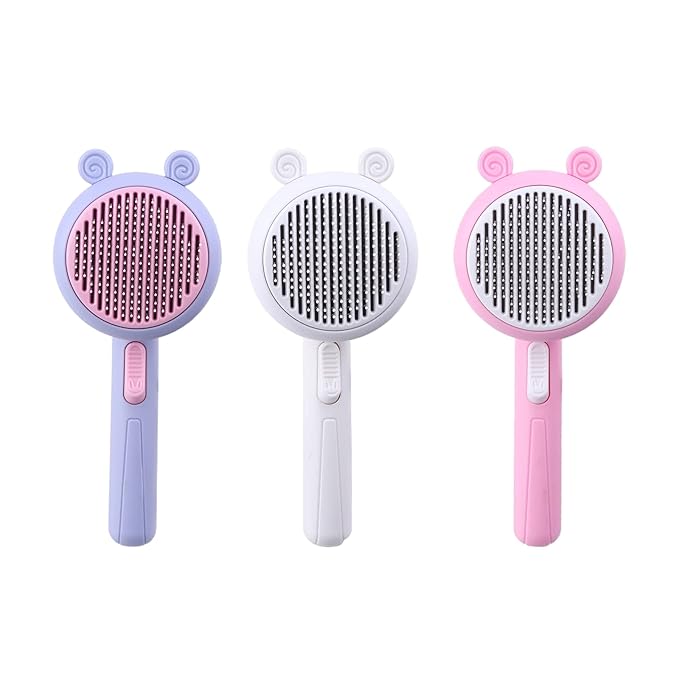 Pet Dogs Brush Deshedding Cats Massage Brushes For Shedding And Grooming Removes Loose Hair Tangles Pain-Free Bristle Pet Slicker Brush With Soft Massage Grooming For Cats With Double