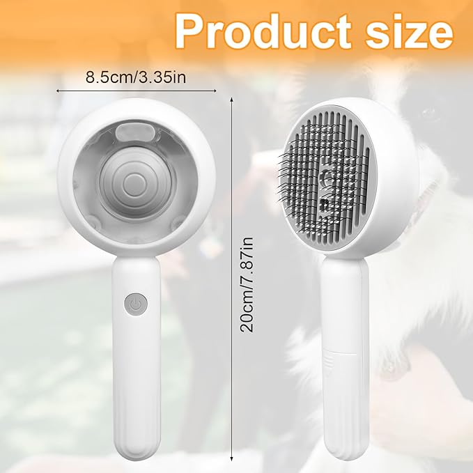 Pet Steam Brush, 3-in-1 Grooming Comb for Cats & Dogs Water Spray Shedding Brush for Long and Short Haired Pets Comb