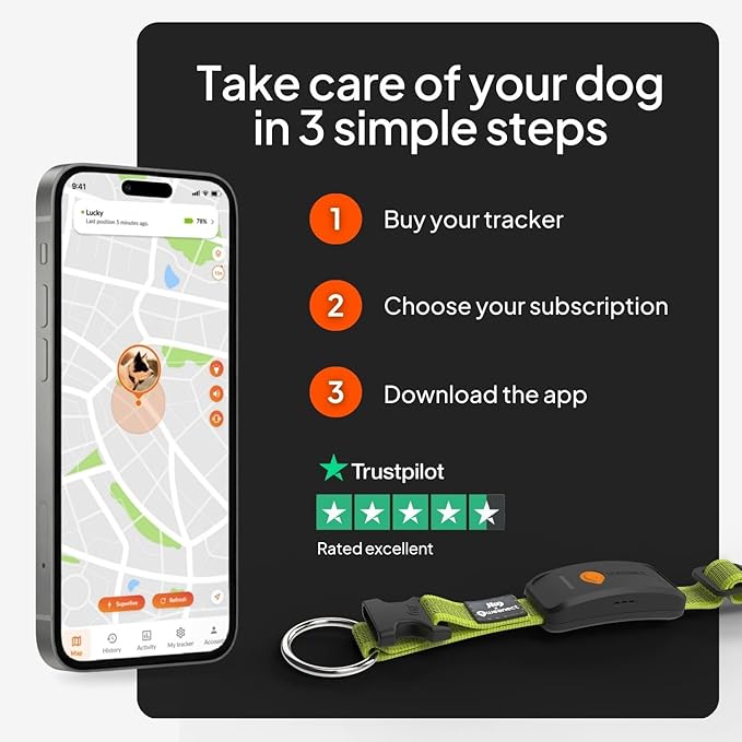 Weenect Dog XT - New GPS Collar for Dogs | XL Antenna | Waterproof | Ultra-Durable Integrated Julius-K9 Collar | Subscription Required
