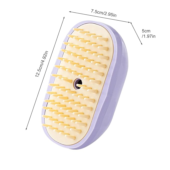 Pet Steamy Brush, Type C Rechargeable Pet Grooming Comb, Electric Massage Cat Dog Hair Care Tool, Portable Pets Cleaning Brush Accessory, for Small Medium Large Kitten Puppy Home Use