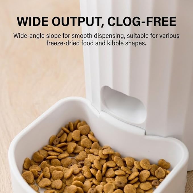 3L Automatic Pet Feeder for Small Dogs and Cats, Smart Wi-Fi Enabled Timed Dog Food Dispenser with Clog-Free Wide Output, Dual Power Supply,Pet feede Automatic (White (Video Version))