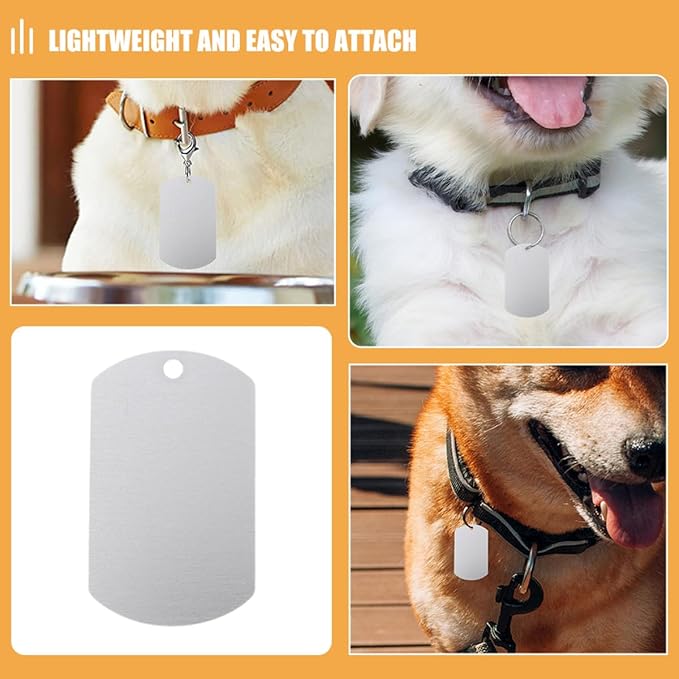 BESPORTBLE 12pcs Blank Dog Tags Aluminum Stamping Labels 38x25mm Wear-Resistant Pet Id Tags for Small Dogs DIY Engraving and Stamping Supplies