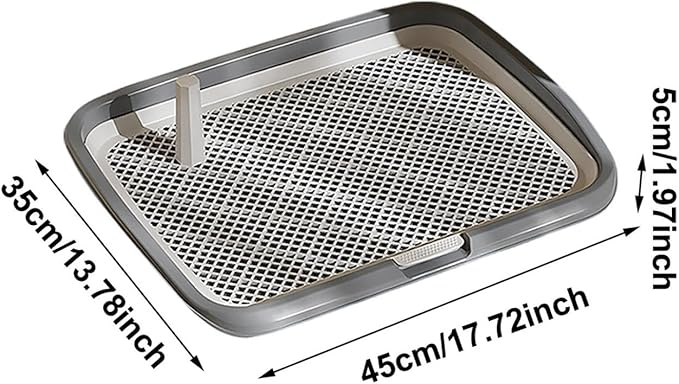 Dog Potty Tray with Guide Pillar, Indoor Pet Pee Pad Holder Duty, Removable Washable Puppy Training Toilet for Housebreaking Supplies Small Medium Dogs (Yellow-S)