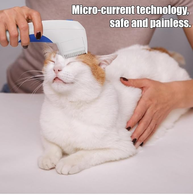 Electric Pet Grooming Comb, Removes Loose Hair, Suitable for Cats, Dogs & Rabbits, white