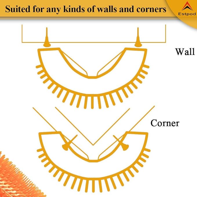 Cat Self Groomer – Wall Corner Scratcher, 2 Pack Soft Silicone Face Grooming Brushes and Massage Combs for Indoor Cats and Small Pets (Orange)