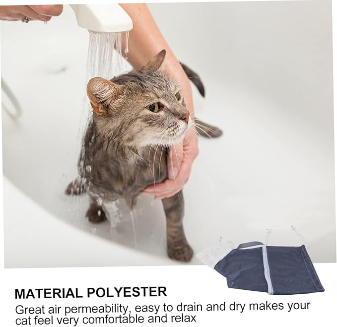 BESPORTBLE Cat Bath Bag Mesh Bathing Bag for Cats Pet Grooming Nail Trimming Cleaning Tools