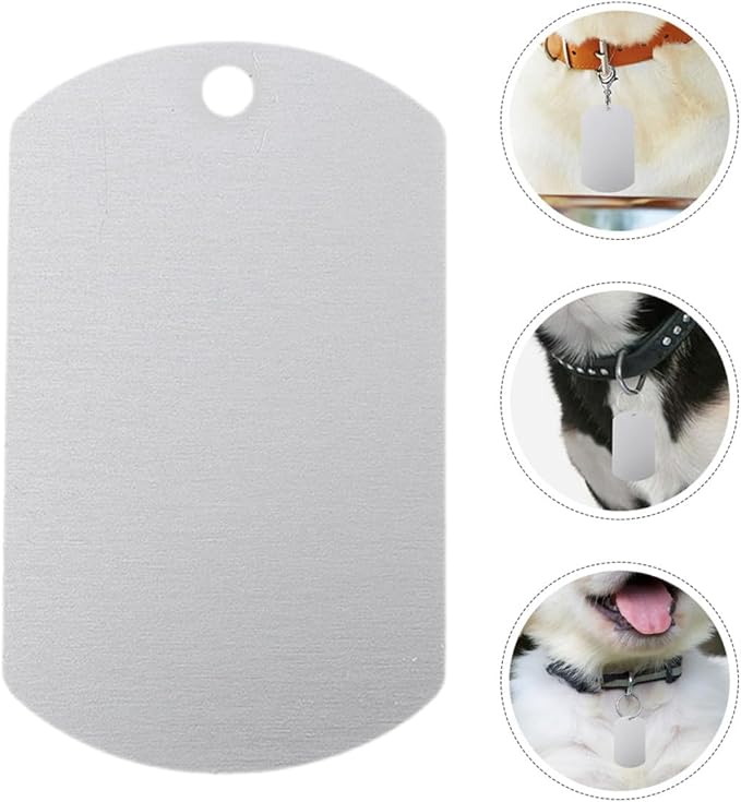 BESPORTBLE 12pcs Blank Dog Tags Aluminum Stamping Labels 38x25mm Wear-Resistant Pet Id Tags for Small Dogs DIY Engraving and Stamping Supplies