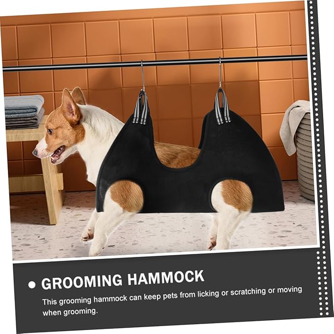 BESPORTBLE 1 Set Pet Nail Trimming Hammock for Dogs Cats Professional Grooming Harness Ergonomic Design Easy to Install Sturdy and Practical for Safe Nail Care Black