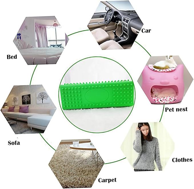 Silicone Pet Hair Remover Brush Hair Cleaner for Cats for Sofas Carpets and Clothes Green Color for Easy Pet Grooming and Home Cleanliness