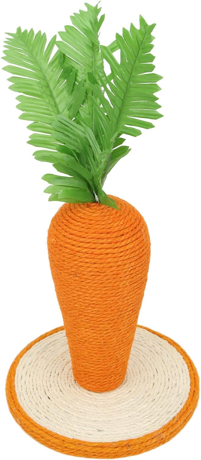 Restokki Cat Scratching Post Carrot Sisal Vertical Carrot Cat Climbing Frame for Indoor Cats Kitty Training Climbing