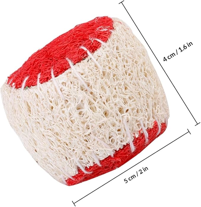 OUNONA 2pcs Natural Loofah Dog Chew Tennis Ball Pet Chewing Training Balls for Puppies Interactive Sturdy Dog Training Supplies Random Color