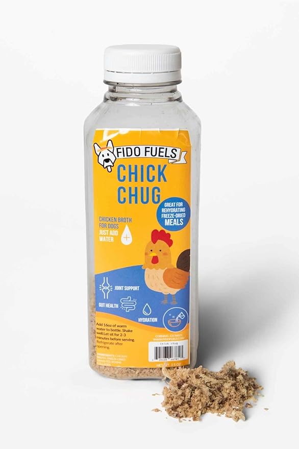 Chick Chug Freeze Dried Bone Broth - 16oz Bottle with 2.5oz Bone Broth Product