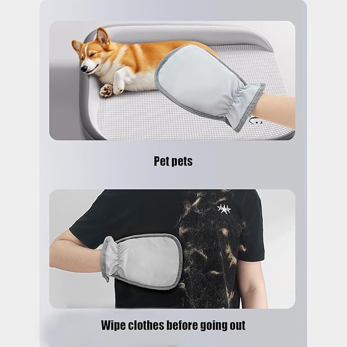Pet Hair Removal Glove for Cats,Double-Sided Hamster Cleaning Supplies | Dog Grooming Gloves - for Clothes Bedding Sheets Carpets Sofas Mattress Pet Parents Office Car Travel Apartment Living Room