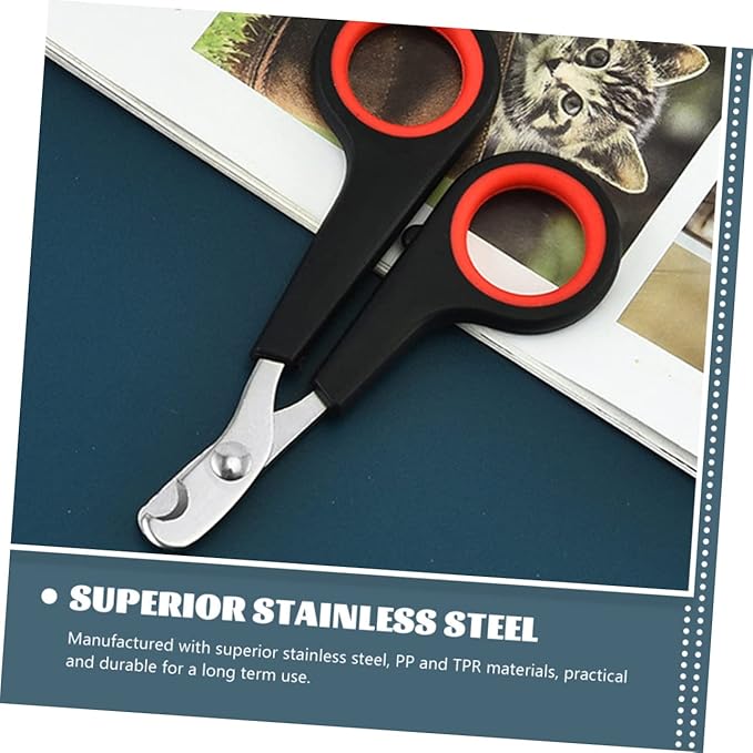 YARNOW 3pcs Ergonomic Stainless Steel Pet Nail Clippers Portable Dog Cat Nail Trimmers for Safe Grooming Non- Handle for Easy Use for Breeds