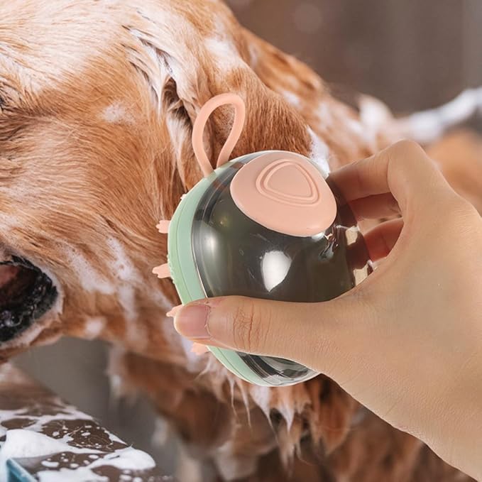 Milisten Pet Grooming Brush Dog Bath Scrubber with Massage Function Green Small Size for Puppy and Cat Bathing Supplies