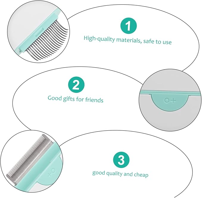 Pet Cat Grooming Stripping Tool Lightweight Hair Comb with Smooth Surface for Removing Loose Hair Tangles and Dander Long and Haired Cats Mint Green
