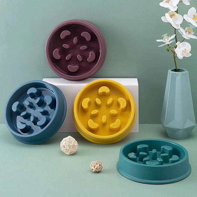 Pet Slow Food Bowl Small Dog Choke-Proof Bowl Non-Slip Slow Food Feeder Dog Rice Bowl Pet Supplies Available for Cats and Dogs Light Green