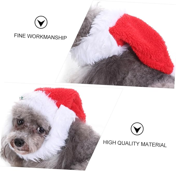 SHINEOFI Christmas Pet Headwear Ribbon Collar, Small Size Festive Dog Neck Accessory, Soft Fabric Christmas Pet Hat for Holiday Dress-up and Party Supplies