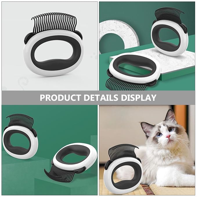 TOYANDONA Cat Grooming Comb and Hair Brush for Indoor Cats, Soft Plastic Teeth Pet Massage Brush, Shedding Removal and Knot Detangling Tool for Kitten Fur Care