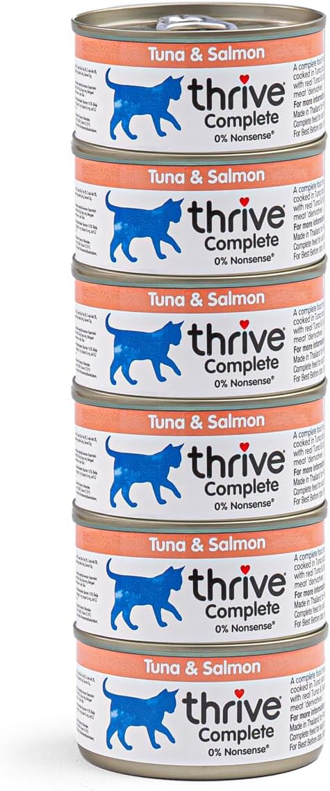 thrive Complete 100% Natural Multiple Flavors Food for Cats (6 Packs, Tuna and Salmon)
