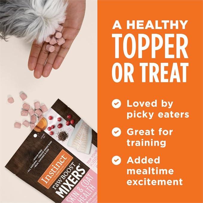 Instinct Raw Boost Mixers Skin & Coat Health Freeze-Dried Dog Food Topper,12.5 oz. Bag,(Pack of 2)